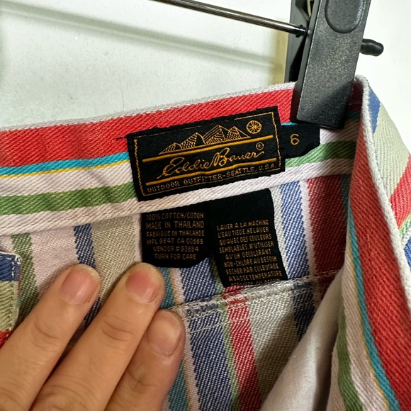VINTAGE Eddie Bauer colorful striped high waisted shorts size 6 - Picture 4 of 4
